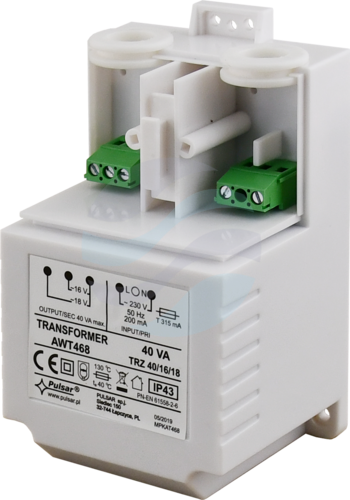 PULSAR AWT468 Transformator AC/AC TRZ 40VA/16V/18V, IP43 2