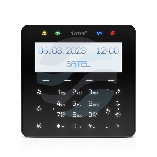 SATEL INT-KSG2R-B Manipulator LCD do Integry, czytnik MIFARE, klawiatura dotykowa, obudowa czarna 5