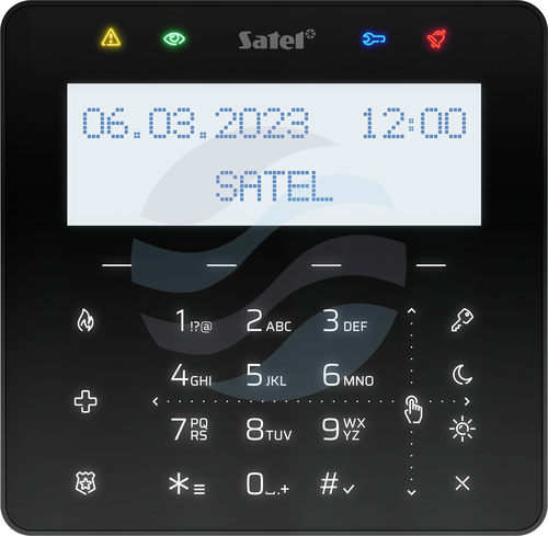 SATEL INT-KSG2R-B Manipulator LCD do Integry, czytnik MIFARE, klawiatura dotykowa, obudowa czarna 7