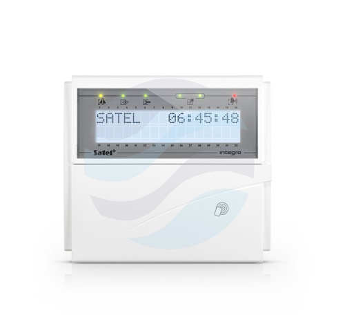 SATEL INT-KLCDR-W Manipulator LCD do Integry, czytnik kart, klapka, podświetlenie białe, obudowa biała 2