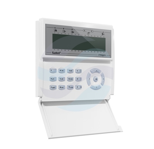 SATEL INT-KLCDR-W Manipulator LCD do Integry, czytnik kart, klapka, podświetlenie białe, obudowa biała 7
