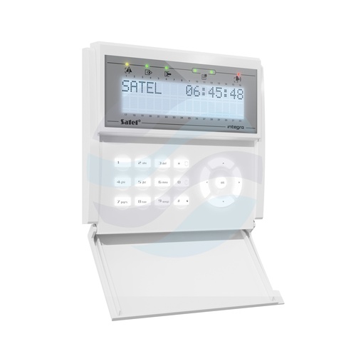 SATEL INT-KLCDR-W Manipulator LCD do Integry, czytnik kart, klapka, podświetlenie białe, obudowa biała 8