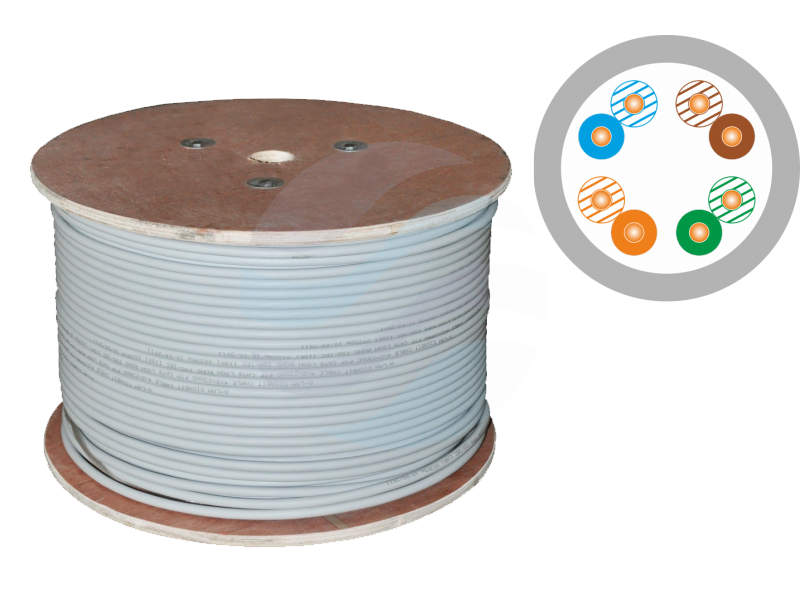 Q-LANTEC Kabel U/UTP kat.5e, klasa Eca, 200MHz, PVC WEWNĘTRZNY 500m 1
