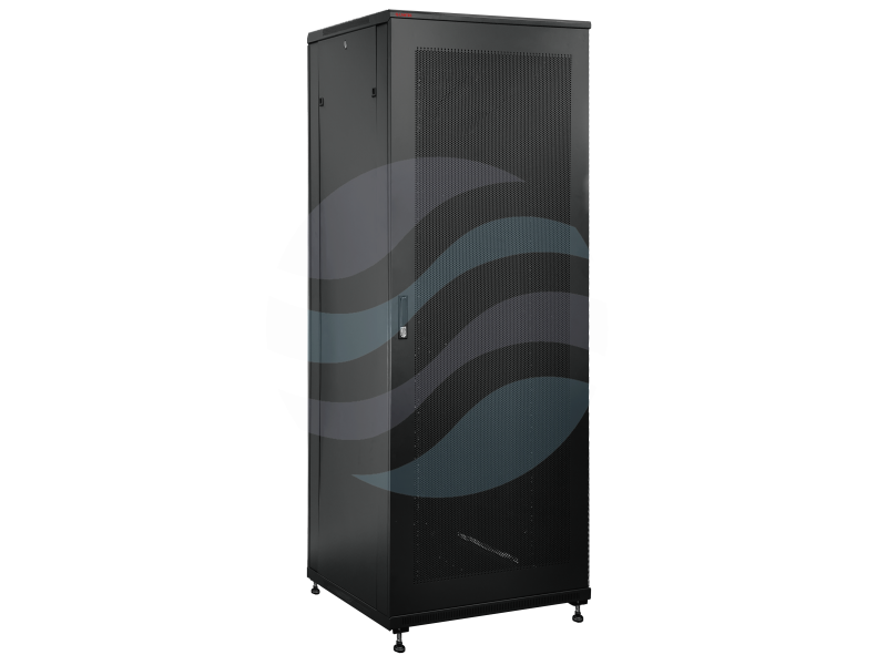 Q-LANTEC Szafa serwerowa 19" 42U 600x1000, drzwi przednie stalowe perforowane, drzwi tylne stalowe perforowane, czarna 1
