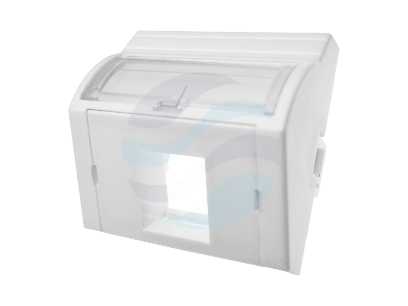ALANTEC Adapter 45x45 1xRJ45, wypukły kątowy, biały 1