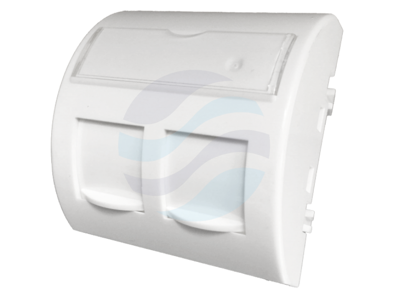 ALANTEC Adapter 45x45 2xRJ45, z przesłoną, wypukły zaokrąglony, biały 1