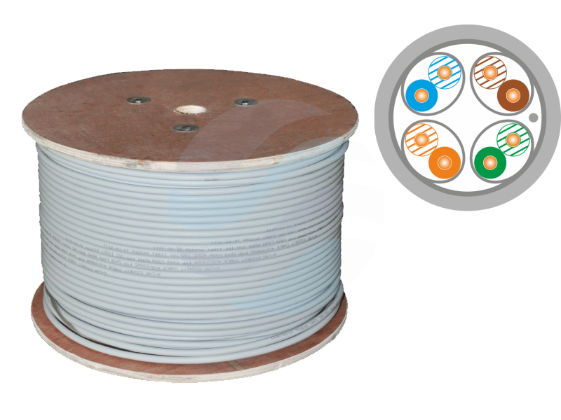 ALANTEC Kabel F/FTP (STP) kat.6A 4x2x23AWG, klasa Dca 550MHz, LSOH WEWNĘTRZNY 500m 1