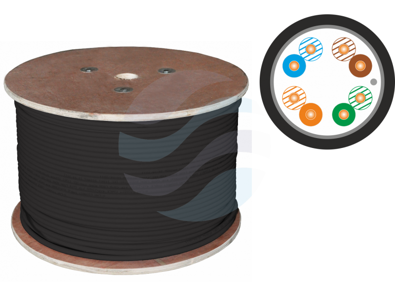 ALANTEC Kabel F/UTP kat.5e 4x2x23AWG, klasa Fca 250MHz, PE ZEWNĘTRZNY SUCHY 500m 1