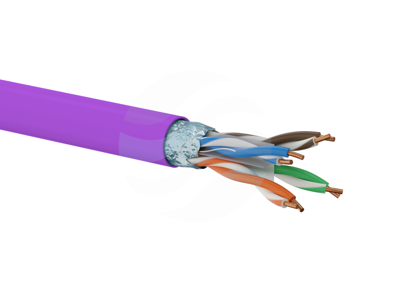 ALANTEC Kabel F/UTP kat.6 4x2x23AWG, klasa Dca 450MHz, LSOH WEWNĘTRZNY FIOLETOWY 500m 1