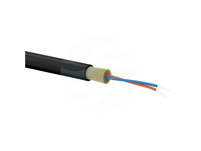 ALANTEC Kabel światłowodowy OS2 abonencki SM FTTx okrągły 4J 9/125 G657A, klasa Eca, LSOH, 800N, czarny, 1000m 1