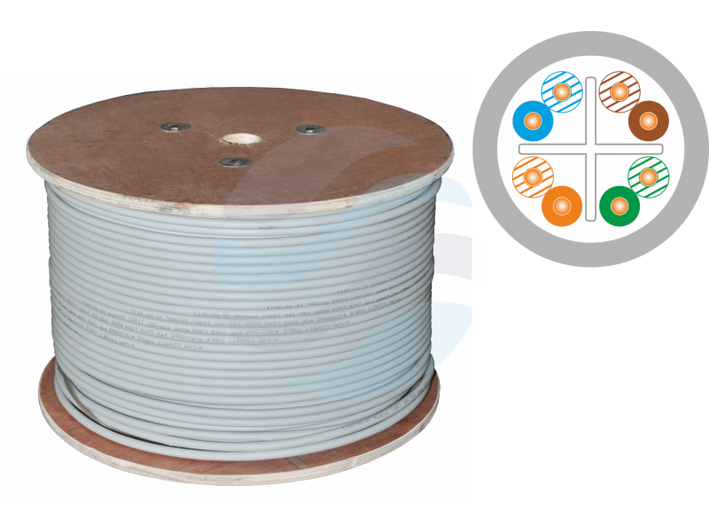 ALANTEC Kabel U/UTP kat.6 4x2x23AWG, klasa Eca 475MHz, LSOH WEWNĘTRZNY FIOLETOWY 500m 1