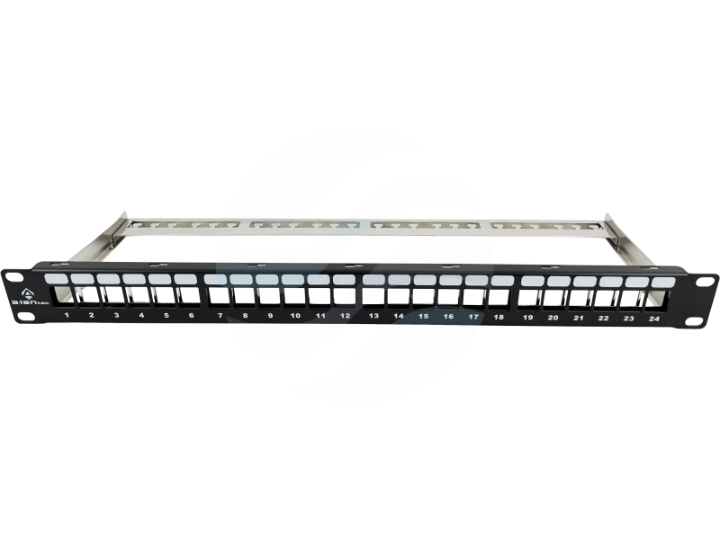 ALANTEC Panel krosowy modularny 24-porty 1U 19" niewyposażony, z podporą 1