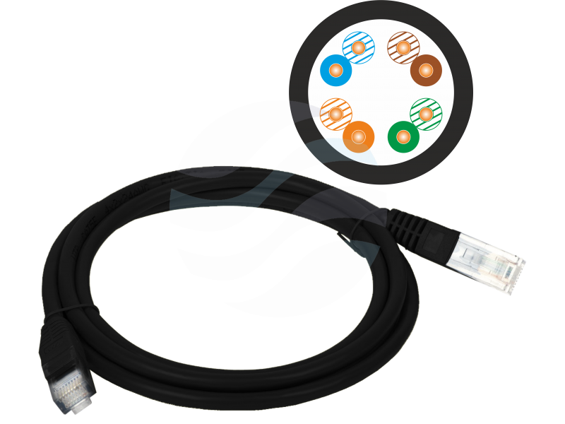 ALANTEC Patchcord U/UTP kat.5e PVC 0.5m, czarny 1