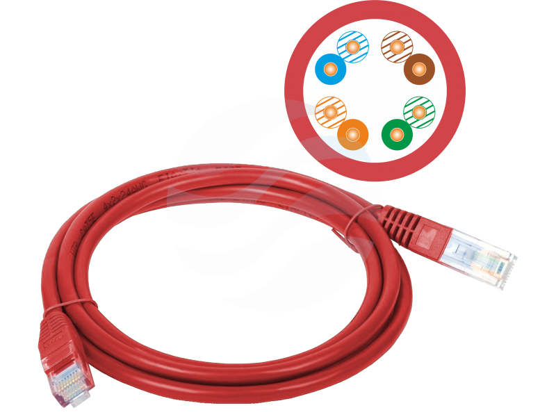 ALANTEC Patchcord U/UTP kat.5e PVC 0.5m, czerwony 1