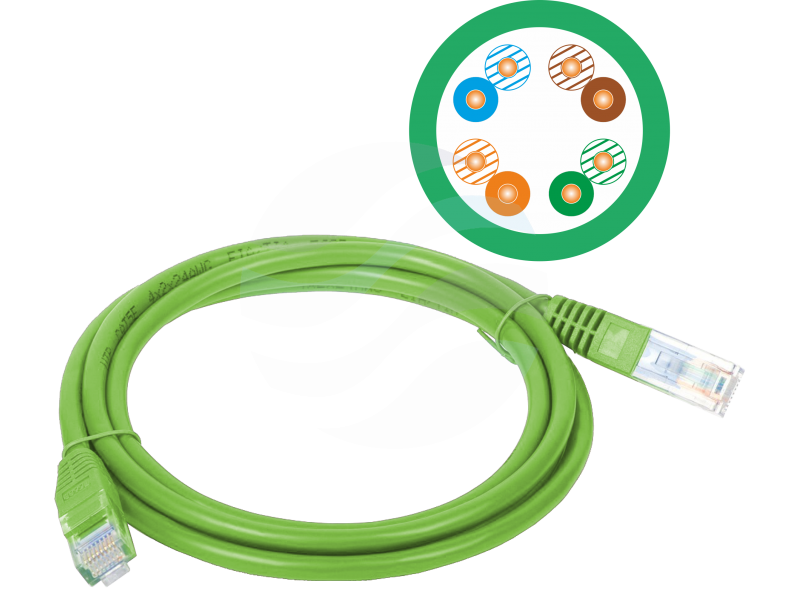 ALANTEC Patchcord U/UTP kat.5e PVC 3.0m, zielony 1