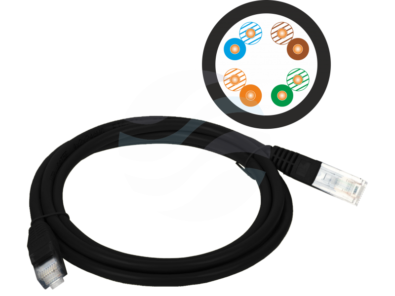 ALANTEC Patchcord U/UTP kat.5e PVC 5.0m, czarny 1