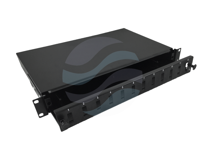ALANTEC Przełącznica światłowodowa 19" 1U 12x SC Duplex, prowadnice, czarna 1