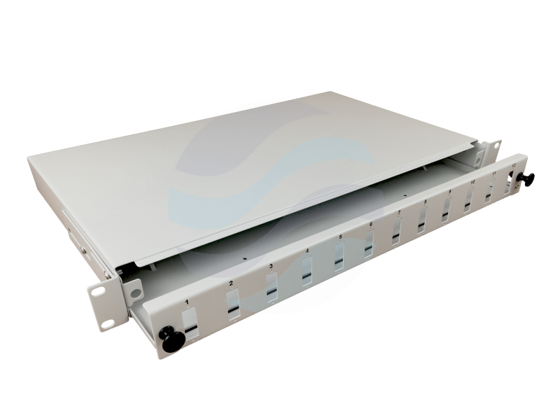 ALANTEC Przełącznica światłowodowa 19" 1U 12x SC Duplex, prowadnice, szara 1