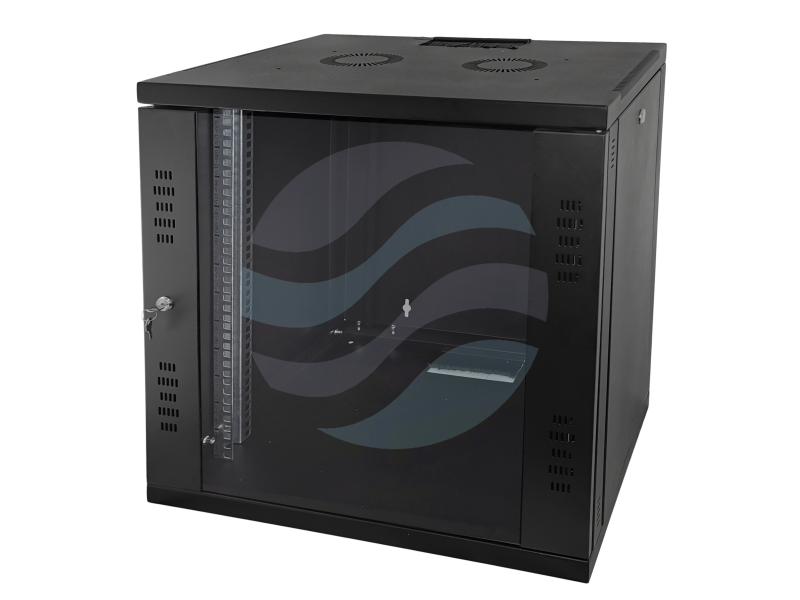 ALANTEC Szafa wisząca 19" 15U, 600x450 STRONG drzwi szklane, jednoskrzydłowe, FLAT PACK, czarna 1