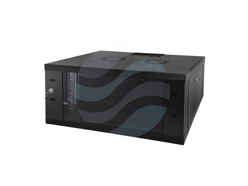 ALANTEC Szafa wisząca 19" 7U, 600x450 STRONG, drzwi szklane, jednoskrzydłowe, FLAT PACK czarna 1