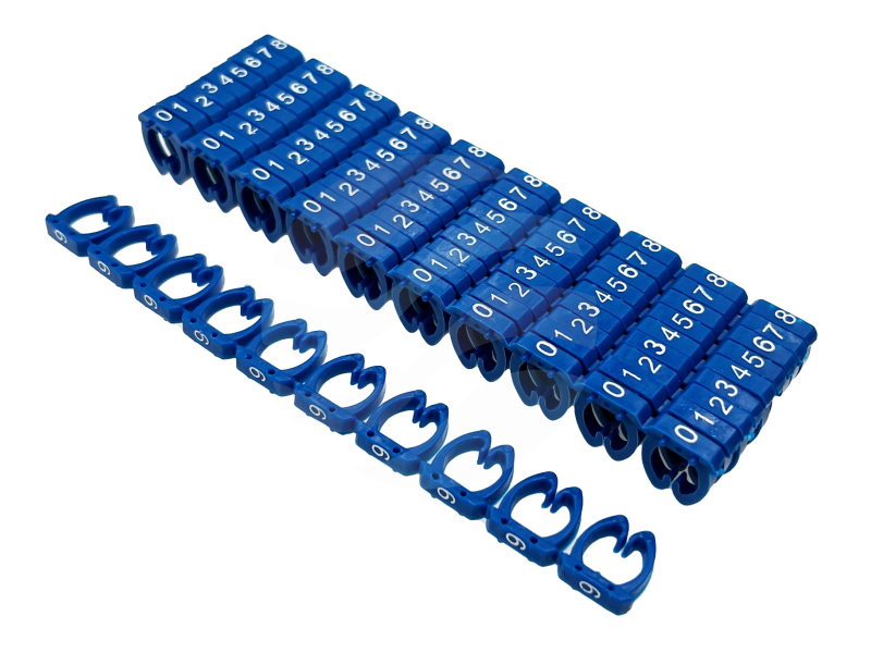 ALANTEC Znaczniki numeracja 0-9 na kabel 4.0-5.5 mm, opak. 100szt, niebieskie 1