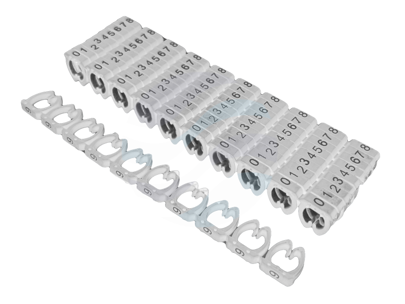 ALANTEC Znaczniki numeracja 0-9 na kabel 6.0-7.0 mm, opak. 100szt, białe 1