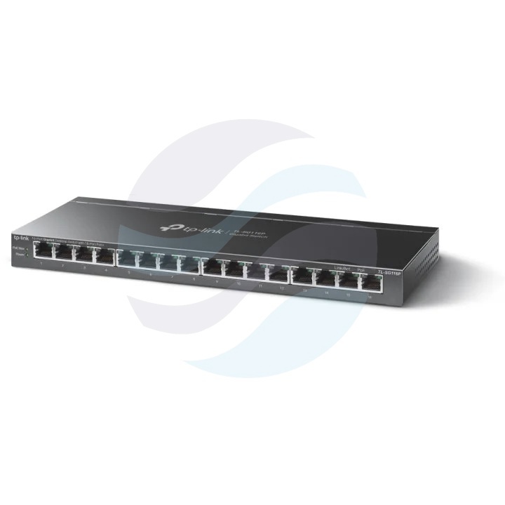 TP-Link TL-SG2016P Switch gigabitowy Smart JetStream Omada 16x 10/100/1000Mbps (8x 10/100/1000Mbps PoE/PoE+) 120W, IGMP, L2, metal slim 1