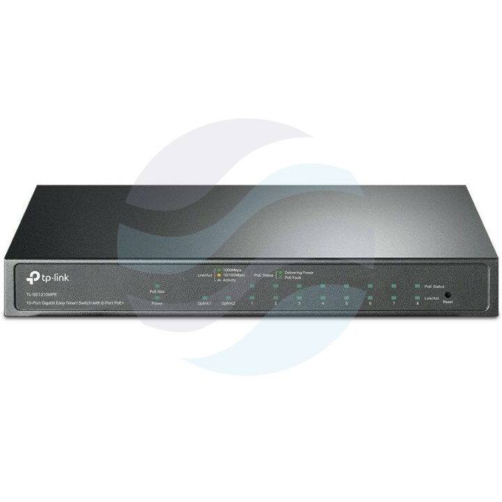 TP-Link TL-SG1210MPE Switch gigabitowy PoE+ Easy Smart 10x 10/100/1000Mbps 802.3at/af, 8x PoE+, 2x Uplink SFP/RJ45, 123W, metal 1