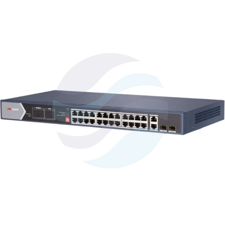 Hikvision DS-3E0528HP-E Switch gigabitowy PoE 24x 10/100/1000Mbps, 2x Gbit, 2x SFP 1000Mbps, 370W 1