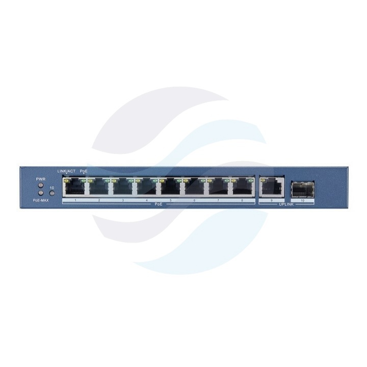 Hikvision DS-3E0510P-E Switch gigabitowy PoE, 8x 10/100/1000Mbps, 1x Gbit + 1x SFP Uplink, 58W 1
