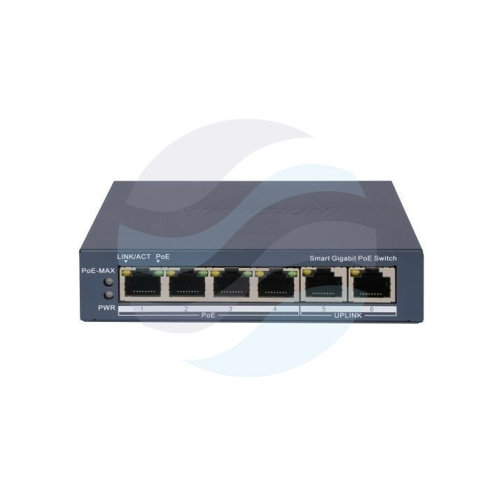 Hikvision DS-3E1506P-EI(O-STD) Switch zarządzalny PoE 4x 10/100/1000Mbps, 2x Gbit Uplink, 60W 1