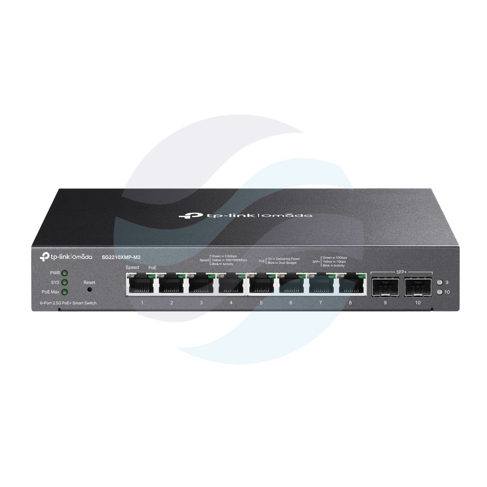 TP-Link SG2210XMP-M2 Switch Smart Omada 8x 2.5G BASE-T PoE+, 2x 10G SFP+, 160W, metal 1