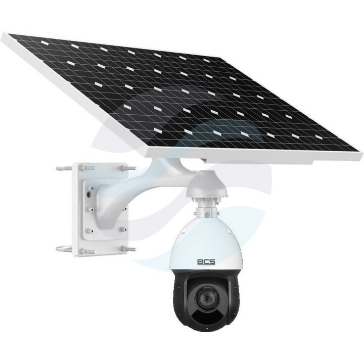 BCS LINE BCS-L-SIP2425SR10-Ai2-4G ZESTAW Kamera IP + Panel solarny 4Mpix PTZ obrotowa motozoom 5-125mm, zoom x25, IR 100m, WDR 120dB, mSD do 512GB, 4G, biała 1