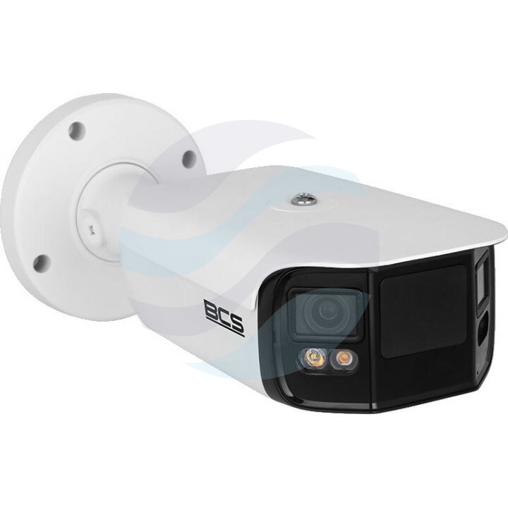 BCS LINE BCS-L-PTIP2X4FCL4-Ai2 Kamera IP 2x 4Mpix panoramiczna 3.6mm, LED 40m, WDR 140dB, mSD do 512GB, mikrofon, głośnik, biała 1