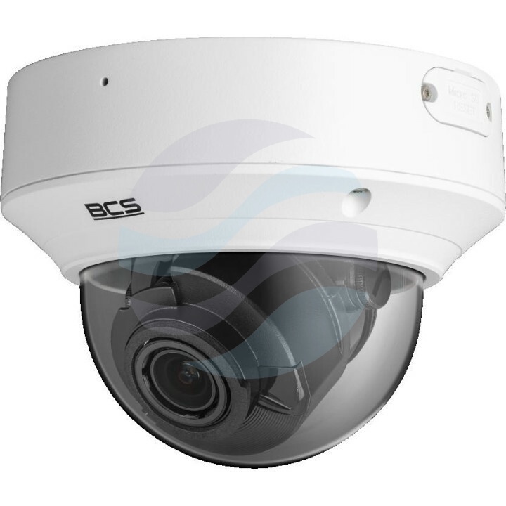 BCS POINT BCS-P-DIP58VSR4-Ai2 Kamera IP 8Mpix kopułowa 2.8-12mm, IR 40m, zoom x4, WDR 120dB, mSD do 256GB, IK10, mikrofon, biała 1