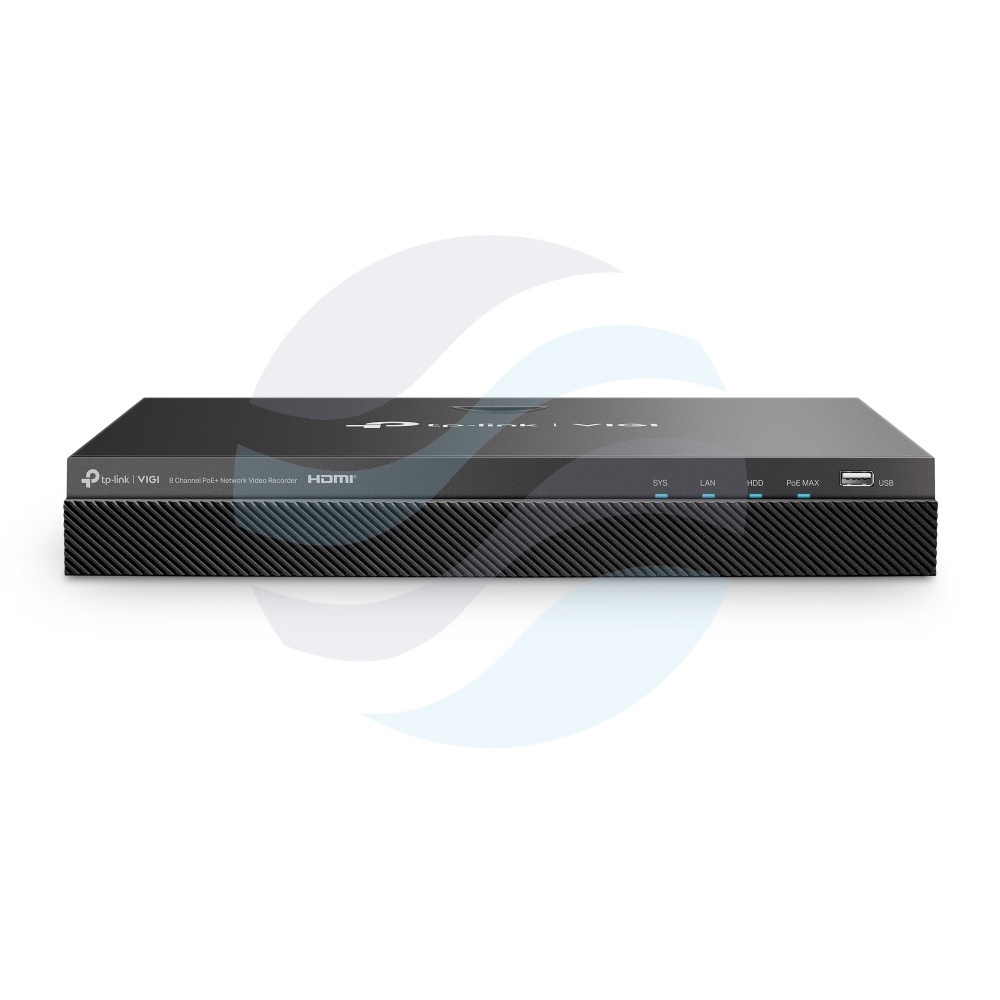 TP-Link VIGI NVR2008H-8MP Rejestrator 8-kanałowy IP z PoE+ max. 8Mpx, 80/60 Mb/s, 1x HDMI (4K), 1x VGA, 2x SATA max. 32TB, 2x USB, 1x eSATA, H.265+ 1