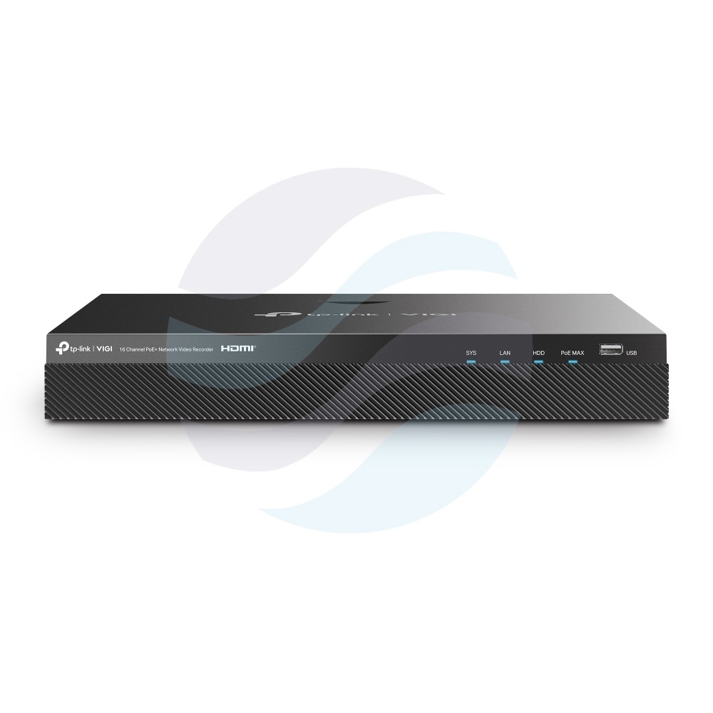 TP-Link VIGI NVR2016H-16MP Rejestrator 16-kanałowy IP max. 8Mpx, 80/60 Mb/s, 1x HDMI (4K), 1x VGA, 2x SATA max. 20TB, 2x USB, 1x eSATA, H.265+ 1