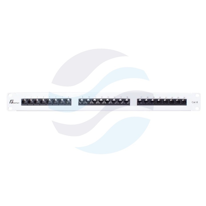 GETFORT PGF-6UTP24-B5-G Patch panel UTP 24-port kat.6, rack 19" 1U z półką, szary 1