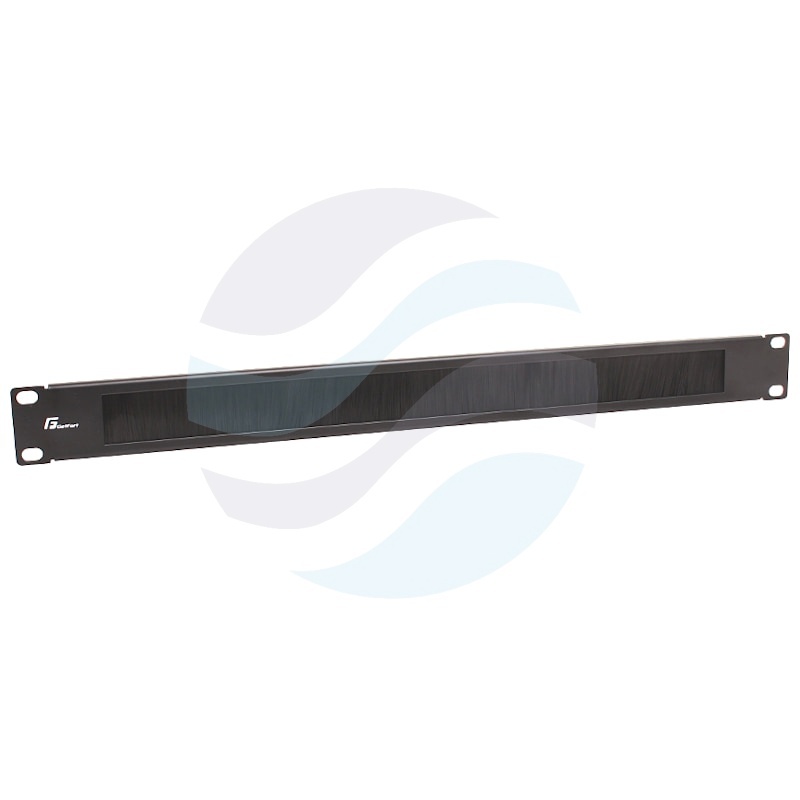 GETFORT Przepust / Panel szczotkowy rack 19" 1U, czarny 1