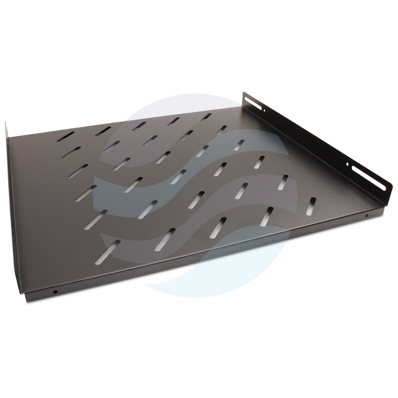 GETFORT HGF-60H-WB Półka stała 19" 1U 425mm, montaż czteropunktowy (bok), do szaf wiszących 600mm, stal 1.2mm, udźwig 60kg, czarna 1