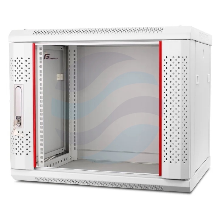 GETFORT Szafa wisząca 19" 9U 600x450mm szara, drzwi szklane 1