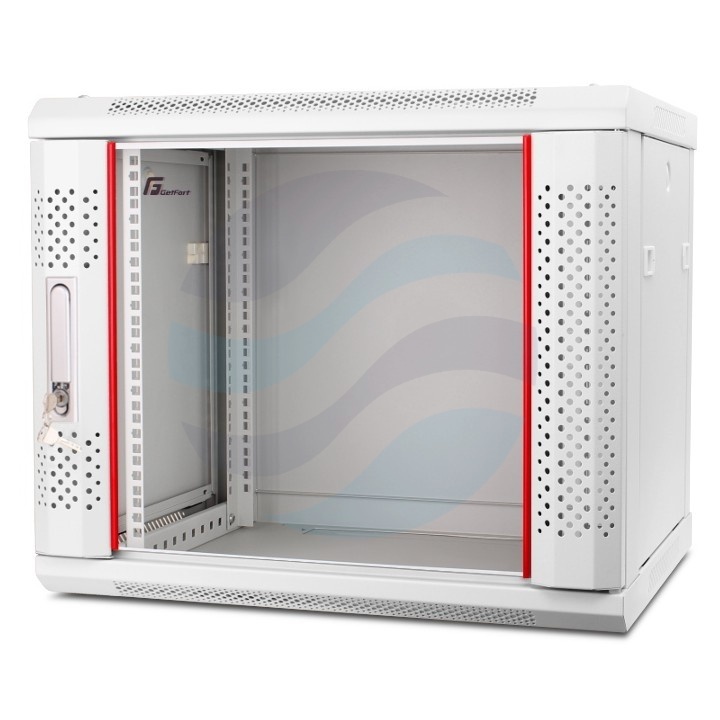 GETFORT Szafa wisząca 19" 9U 600x600mm szara, drzwi szklane 1