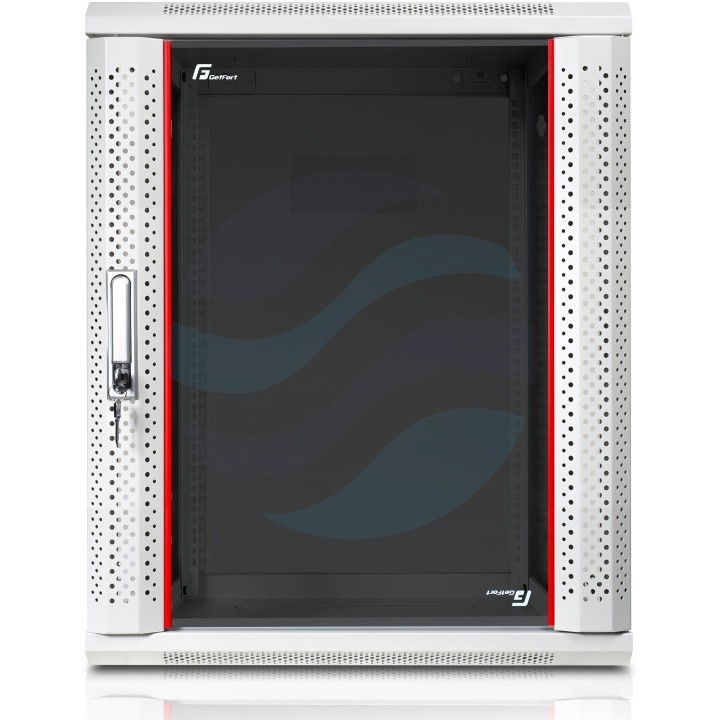 GETFORT Szafa wisząca 19" 15U 600x600mm szara, drzwi szklane 1