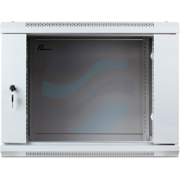GETFORT Szafa wisząca 19" 9U ECO v2 600X450mm, szara, drzwi szklane 1