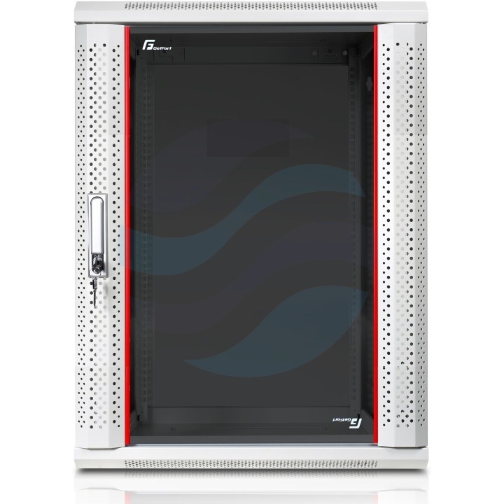 GETFORT Szafa wisząca 19" 18U 600X600mm, szara, drzwi szklane 1