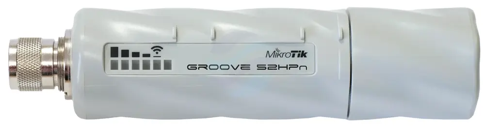 Mikrotik RBGroove52HPn Punkt dostępowy / Router zewnętrzny Groove 52, Wi-Fi 2.4GHz/5GHz 802.11a/b/g/n, 1x 10/100Mb/s, złącze N-male, L3 1
