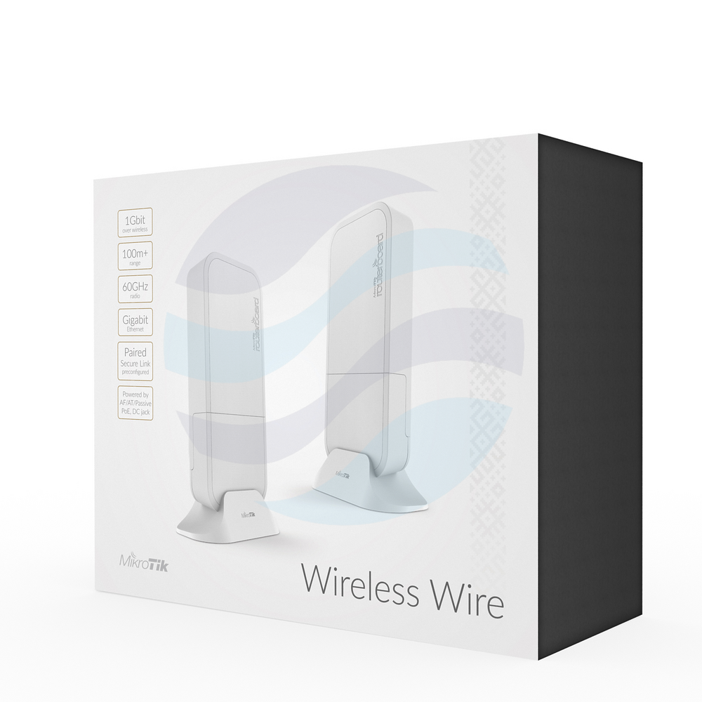 Mikrotik RBwAPG-60adkit Radiolinia Wireless Wire 60GHz, 1x 10/100/1000Mbps, 802.11ad, 4x 716MHz, 256MB, DC 12-57V / PoE 802.3af/at, zasięg 100m, L3, zestaw 1
