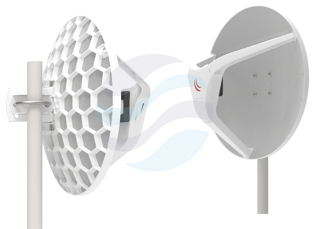 Mikrotik RBLHGG-60adkit Radiolinia Wireless Wire Dish 60GHz, 1x 10/100/1000Mbps, 802.11ad, 4x 716MHz, 256MB, DC 12-57V / PoE 802.3af/at, zasięg 1500m, PoE, L3, zestaw 1