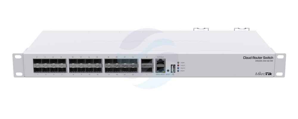Mikrotik Router Switch CRS326-24S+2Q+RM, 24x 10Gb/s SFP+, 2x sloty 40Gb/s QSFP+, 650MHz, 64MB, RACK, L5 1