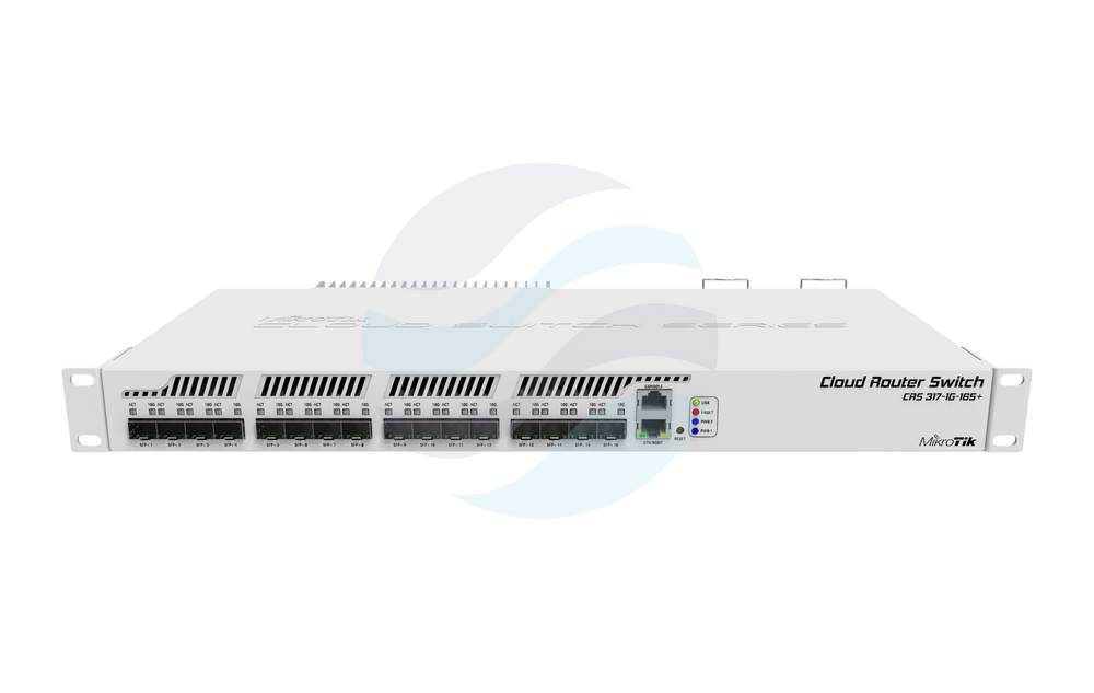 Mikrotik Router Switch CRS317-1G-16S+RM 16xSFP+, 1x Gbit, 800MHz, 1GB, RACK, L5 1
